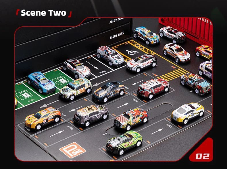 48-teiliges Metall Auto Spielset in Geschenkbox