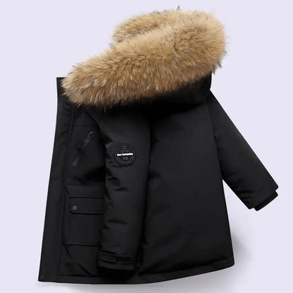 Kinder Winterjacke mit Kapuze & Fellkragen - Warm & Wasserabweisend - 5-12 Jahre