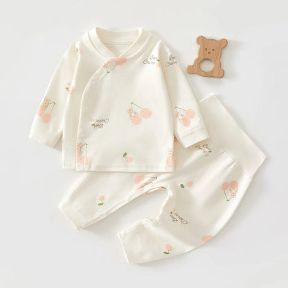 Neugeborenen Baby Basis Shirt + Hosen 2-teiliges Set Herbst und Winter Cartoon Reine Baumwolle Top + Hosen 0-18M Neugeborenen Baby Pyjamas