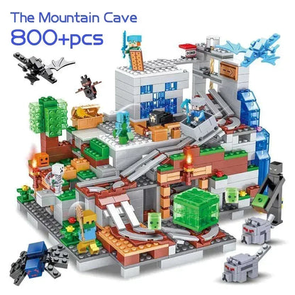 The Cave Village Mine Farm TreeHouse Deep Dark Battle Constructions Bausteinmodell Spielzeug DIY für Kinder Weihnachtsgeschenk