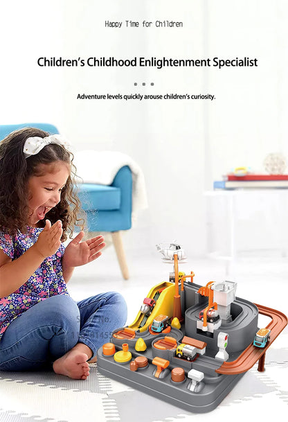 Heißer Racing Rail Auto Modell Zug Track Abenteuer Spiel Tiere Raum Rakete Spielzeug Kinder Pädagogisches Gehirn Mechanische Interaktive