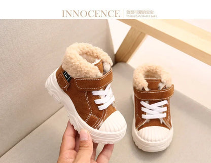 2021 kinder Warme Stiefel Winter Neue Jungen Plus Verdicken Samt Baumwolle Schuhe Mädchen Wasserdichte Kurze Stiefel Baby Baumwolle Stiefel