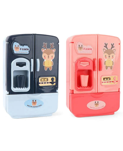 Kids Toy Fridge Mini Double Door Refrigerator Baby Toys Furniture Simulation Pretend Play Kitchen Toys Accessories Role Play