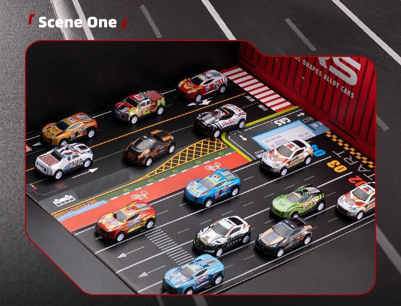 48-teiliges Metall Auto Spielset in Geschenkbox