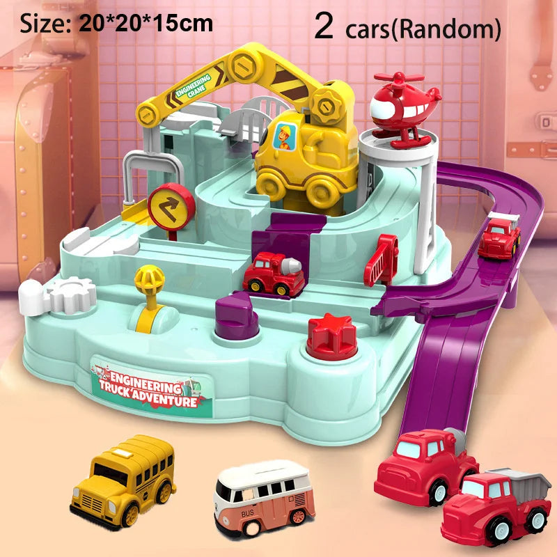 Heißer Racing Rail Auto Modell Zug Track Abenteuer Spiel Tiere Raum Rakete Spielzeug Kinder Pädagogisches Gehirn Mechanische Interaktive