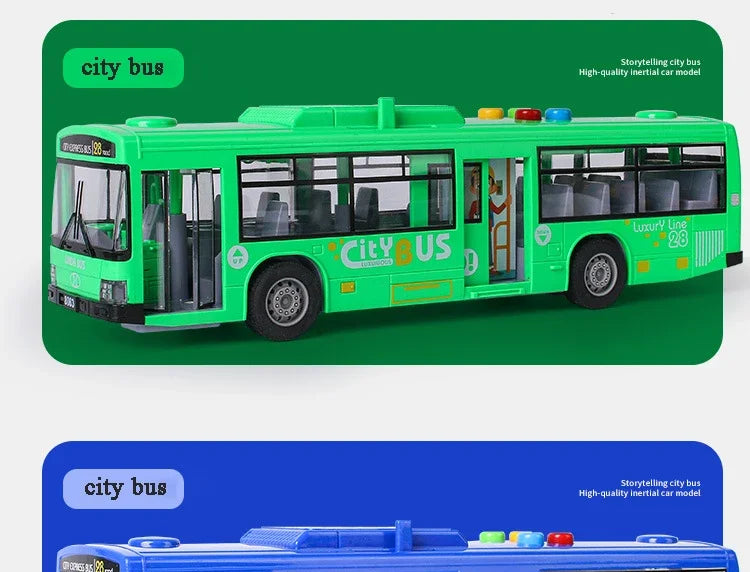 Hohe Qualität Simulation Bus Große Größe Drop-beständig Licht Musik Trägheit Bus Modell Zurückziehen Auto Pädagogisches Spielzeug Geschenke