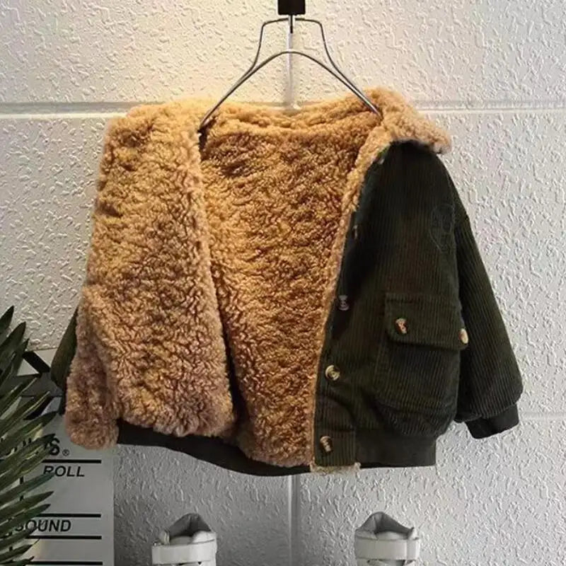 Jungen Cord-Jacke mit fleece - Warmer Wintermantel - 1-5 Jahre