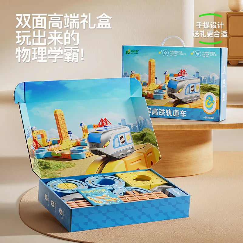 Heißer Verkauf Magnetische Auto Stem Racing Auto Railtrack Set Montessori Motorisierte Zug & Schwerkraft Labyrinth Spielzeug Pädagogisches Geschenk Für Kinder