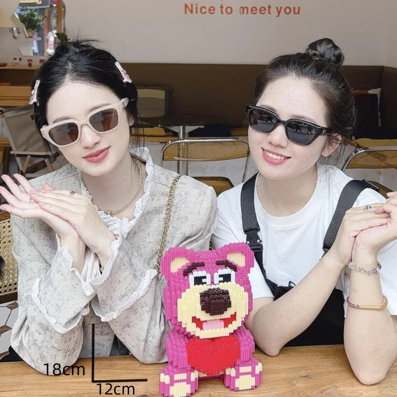 Neue heiß verkaufte kleine Partikel-Bausteine, kreativer Spaß, niedliche Erdbeerbär-Serie, Baustein-Geschenke