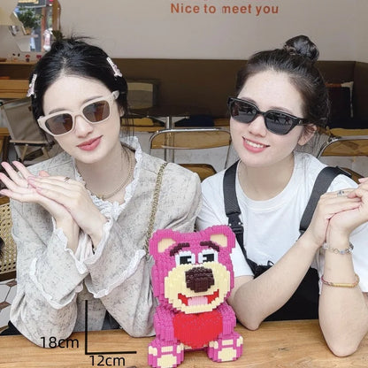 Neue heiß verkaufte kleine Partikel-Bausteine, kreativer Spaß, niedliche Erdbeerbär-Serie, Baustein-Geschenke