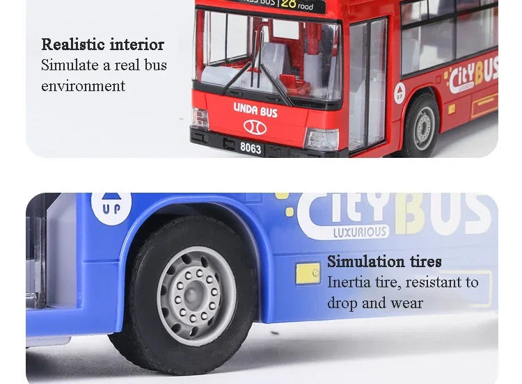 Hohe Qualität Simulation Bus Große Größe Drop-beständig Licht Musik Trägheit Bus Modell Zurückziehen Auto Pädagogisches Spielzeug Geschenke