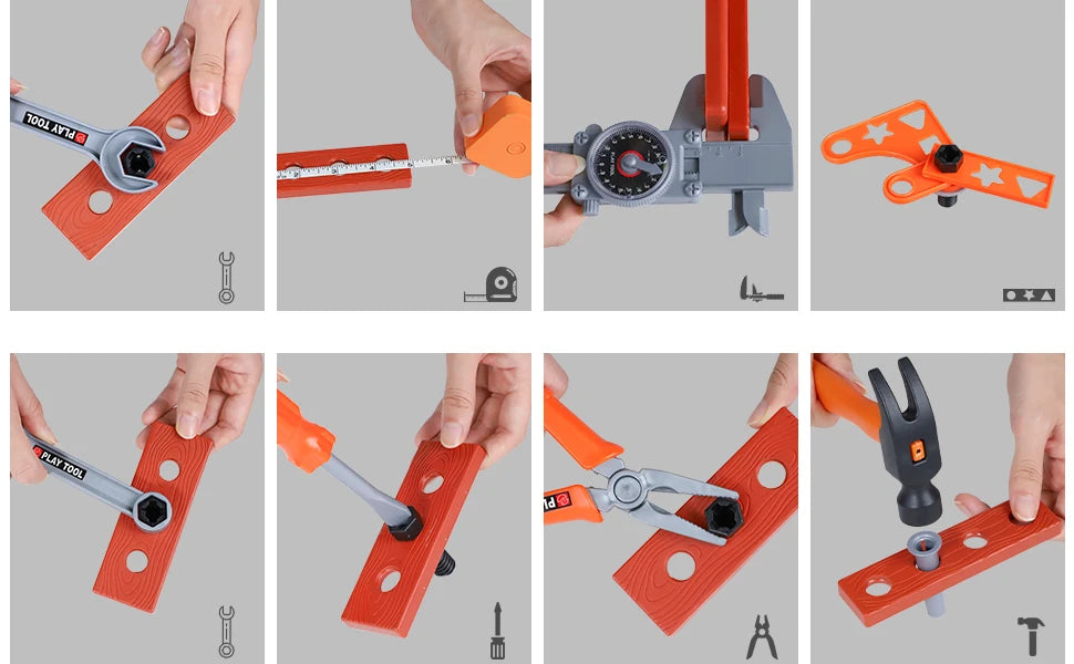 Kinder Werkzeugkoffer Spielset - mit Bohrmaschine, Helm & Zubehör - Rollenspiel Technikspielzeug