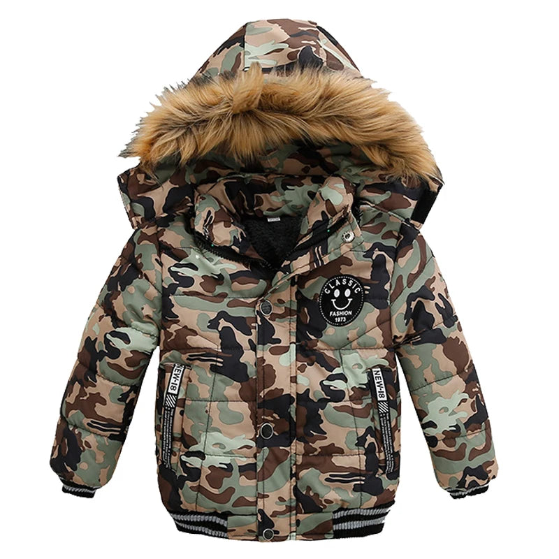 Jungen Winterjacke mit Kapuze & Fellkragen - Warm & Stylisch - 2-6 Jahre