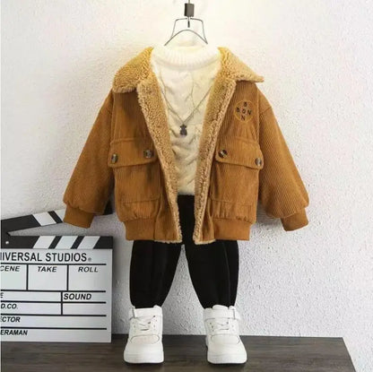 Jungen Cord-Jacke mit fleece - Warmer Wintermantel - 1-5 Jahre