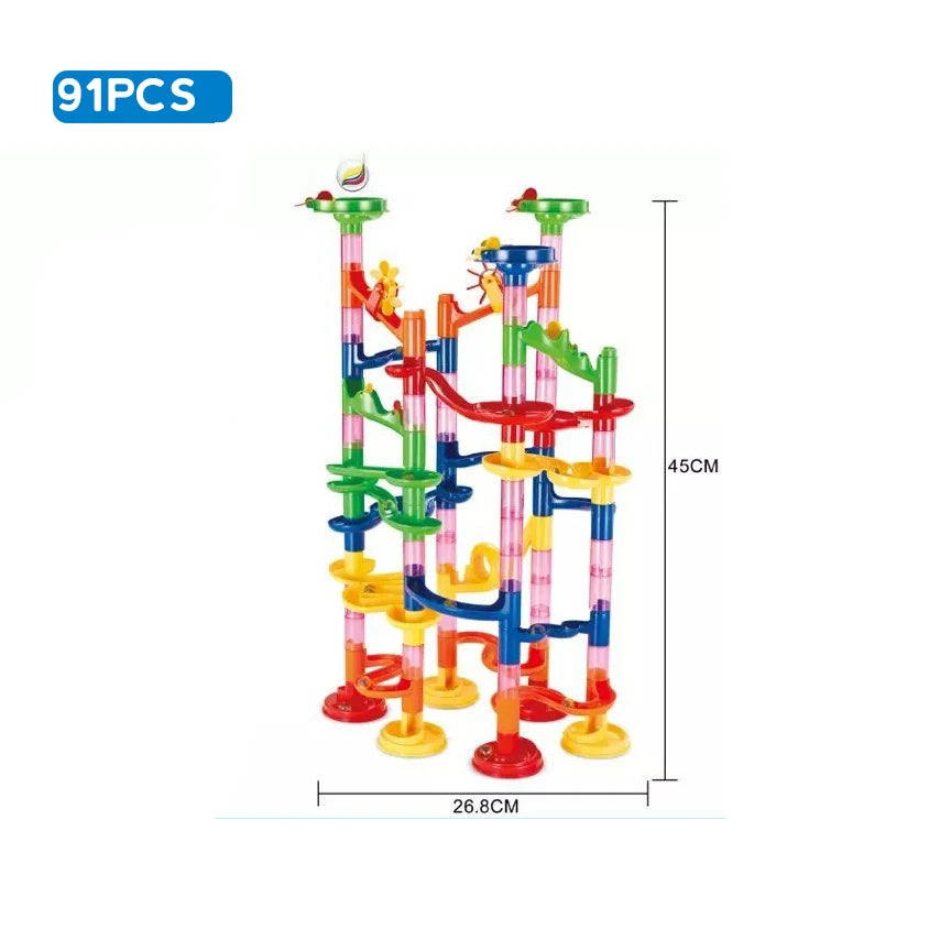 Kugelbahn Bauset - Marble Run Rennbahn für Kinder - Kreatives Lernspielzeug