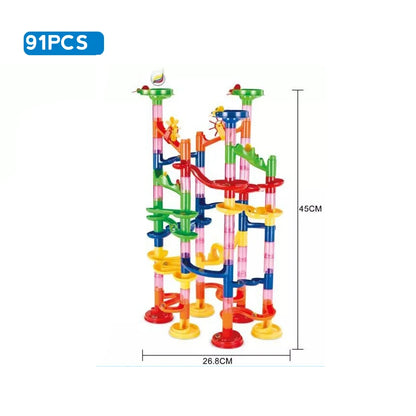 Kugelbahn Bauset - Marble Run Rennbahn für Kinder - Kreatives Lernspielzeug
