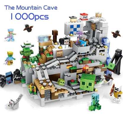 The Cave Village Mine Farm TreeHouse Deep Dark Battle Constructions Bausteinmodell Spielzeug DIY für Kinder Weihnachtsgeschenk