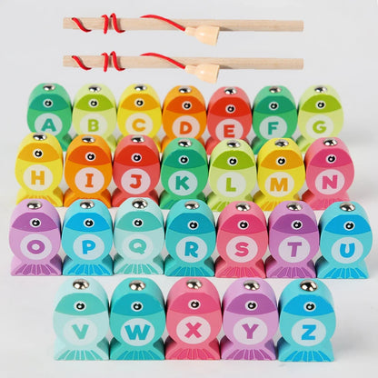 Magnetisches Angelspiel aus Holz – Lernspielzeug für Kinder