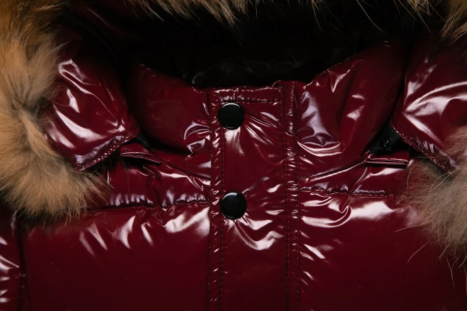 Kinder Winterjacke mit Fellkragen - Glänzend & Warm - Wasserdicht - 1-8 Jahre