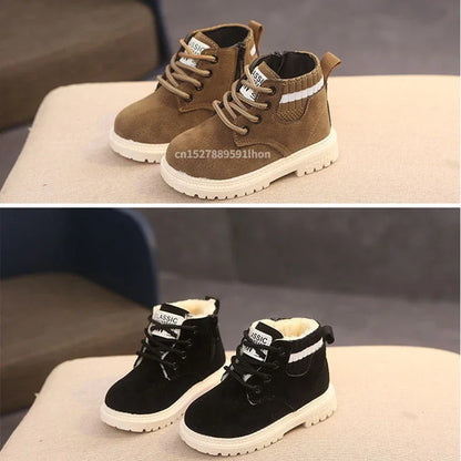 2-Stil Innenmaterial Plüsch Kinder Winterstiefel Baumwollstoff Frühling Herbst Kinderschuhe Baby Kleinkind Jungen Mädchen Stiefel