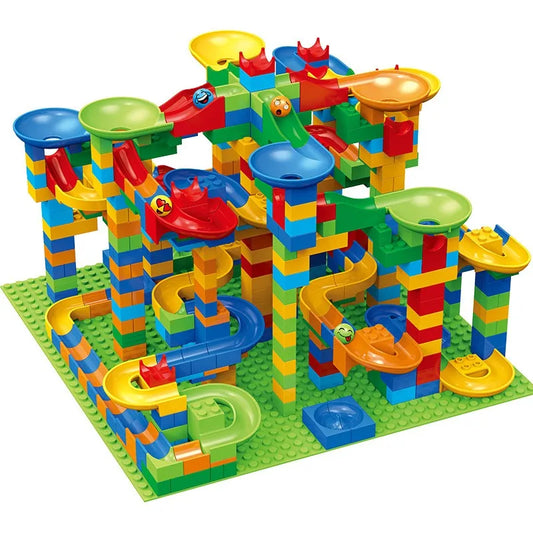 Marble Run - Kugelbahn Bausteine Set - 84 bis 504 Teile - Bunte Murmelbahn zum Bauen & Spielen
