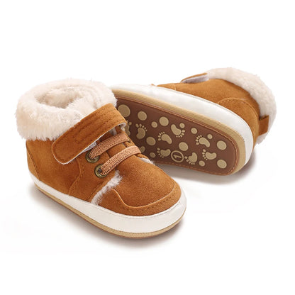 HAIZHIW Winter Baby Junge Mädchen High Tops Turnschuhe Gummi Anti-Rutsch-Sohle Fleece für Wärme Säugling Neugeborene Erste Gehen Krippe schuhe