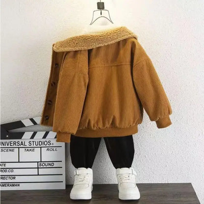Jungen Cord-Jacke mit fleece - Warmer Wintermantel - 1-5 Jahre
