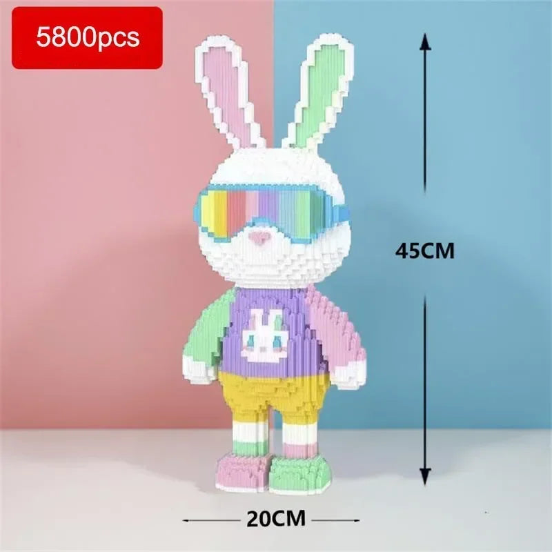 Cooler Hase mit Sonnenbrille - Mini-Baustein Bausatz - Figurenset