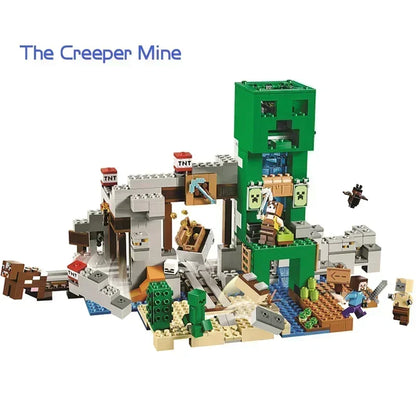 The Cave Village Mine Farm TreeHouse Deep Dark Battle Constructions Bausteinmodell Spielzeug DIY für Kinder Weihnachtsgeschenk