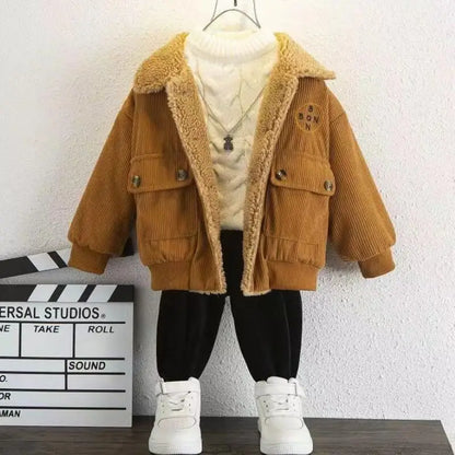 Jungen Cord-Jacke mit fleece - Warmer Wintermantel - 1-5 Jahre