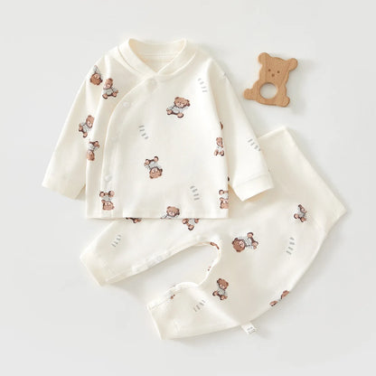Neugeborenen Baby Basis Shirt + Hosen 2-teiliges Set Herbst und Winter Cartoon Reine Baumwolle Top + Hosen 0-18M Neugeborenen Baby Pyjamas