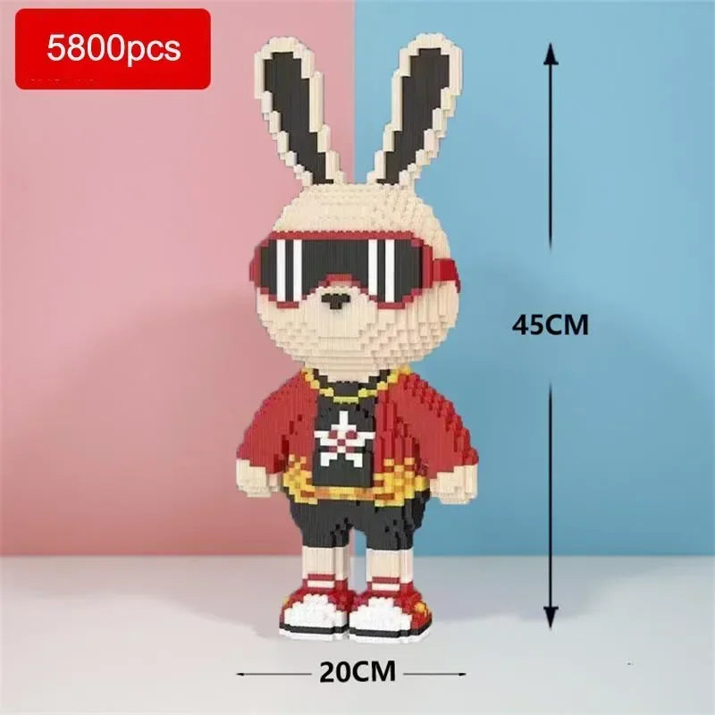 Cooler Hase mit Sonnenbrille - Mini-Baustein Bausatz - Figurenset