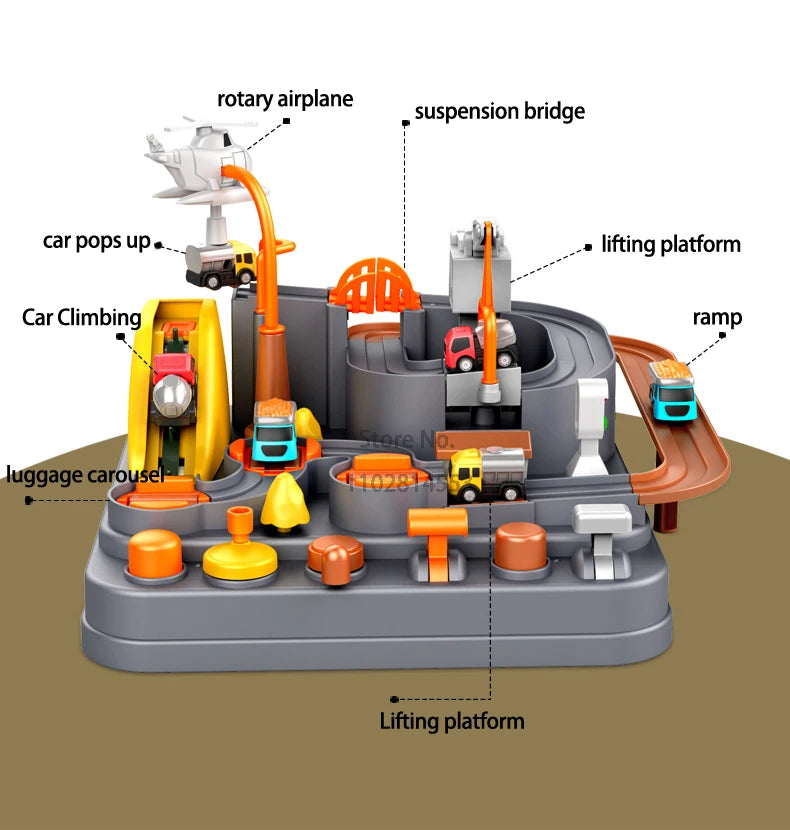 Heißer Racing Rail Auto Modell Zug Track Abenteuer Spiel Tiere Raum Rakete Spielzeug Kinder Pädagogisches Gehirn Mechanische Interaktive