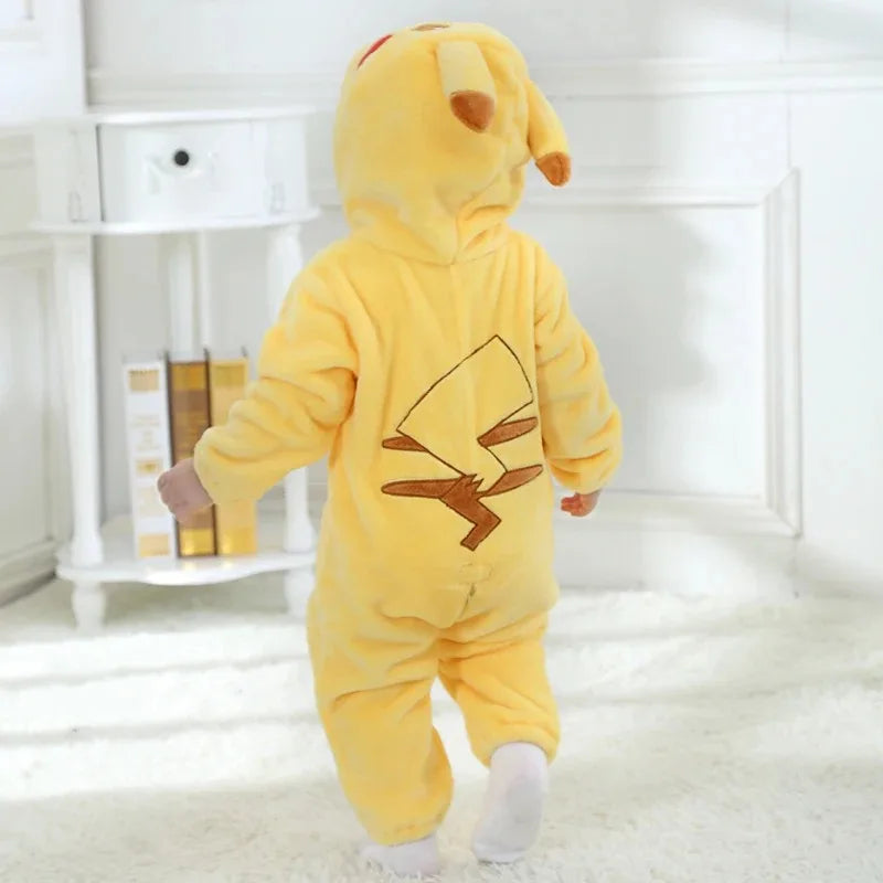Miniso Pikachu Baby Overall Niedlicher Snorlax Strampler Kleinkind Säugling Neugeborenen Body Kinder Cosplay Winter Kapuzen Outfits
