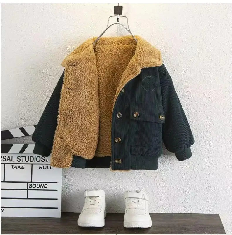 Jungen Cord-Jacke mit fleece - Warmer Wintermantel - 1-5 Jahre