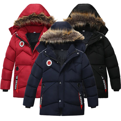 Winter Kinderjacke mit Kapuze & abnehmbarem Pelzkragen - Warm & Bequem - 3-8 Jahre
