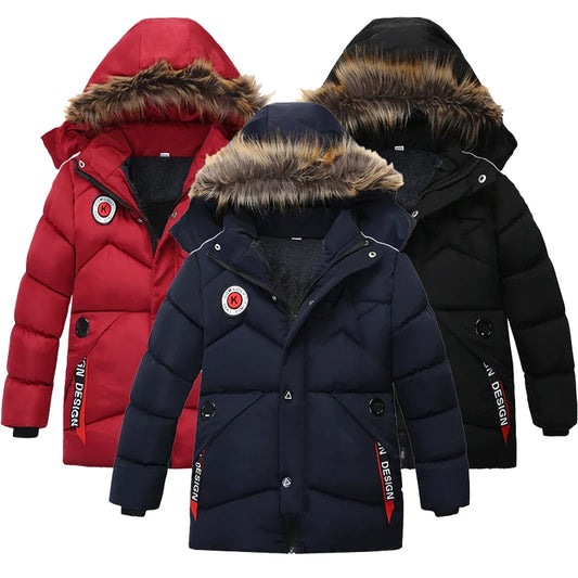 Winter Kinderjacke mit Kapuze & abnehmbarem Pelzkragen - Warm & Bequem - 3-8 Jahre
