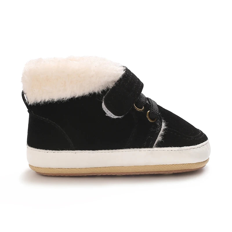 HAIZHIW Winter Baby Junge Mädchen High Tops Turnschuhe Gummi Anti-Rutsch-Sohle Fleece für Wärme Säugling Neugeborene Erste Gehen Krippe schuhe
