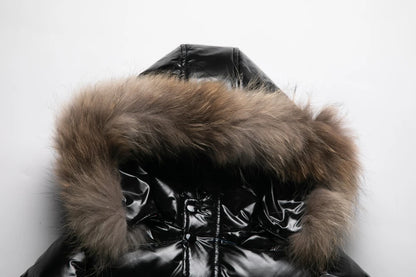 Kinder Winterjacke mit Fellkragen - Glänzend & Warm - Wasserdicht - 1-8 Jahre