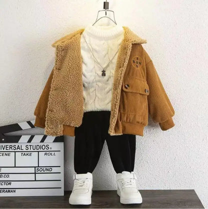 Jungen Cord-Jacke mit fleece - Warmer Wintermantel - 1-5 Jahre