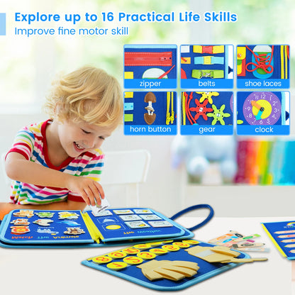 Montessori Busy Board - Motorik & Lernspielzeug für Kleinkinder