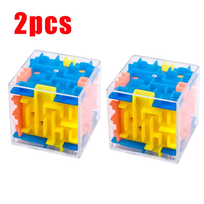 3D-Labyrinth Würfel & Kugel - Mini-Puzzle-Spiel für Kinder - Stressabbau & Lernspielzeug
