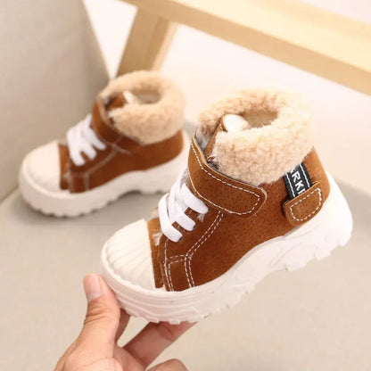 2021 kinder Warme Stiefel Winter Neue Jungen Plus Verdicken Samt Baumwolle Schuhe Mädchen Wasserdichte Kurze Stiefel Baby Baumwolle Stiefel