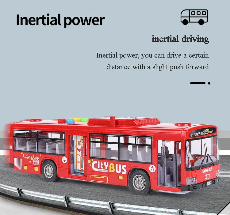 Hohe Qualität Simulation Bus Große Größe Drop-beständig Licht Musik Trägheit Bus Modell Zurückziehen Auto Pädagogisches Spielzeug Geschenke