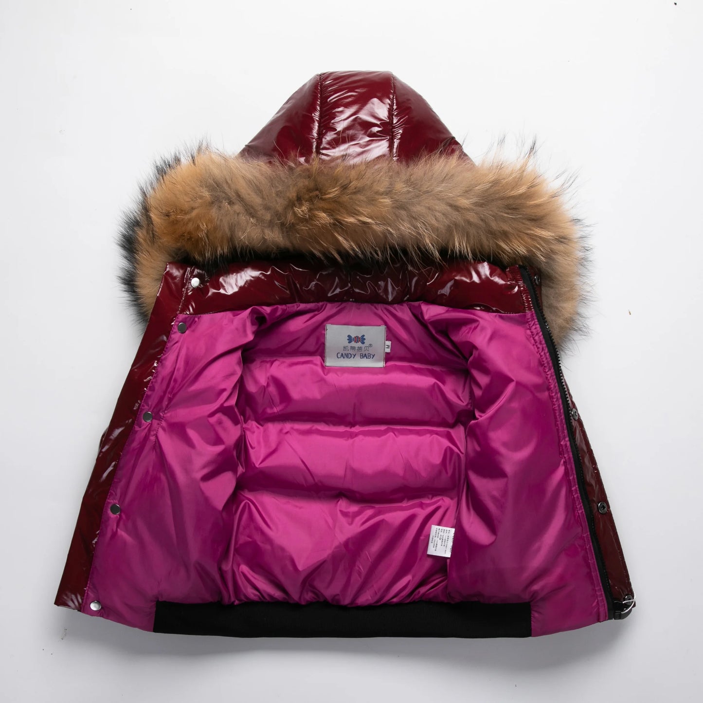 Kinder Winterjacke mit Fellkragen - Glänzend & Warm - Wasserdicht - 1-8 Jahre