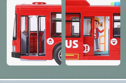 Hohe Qualität Simulation Bus Große Größe Drop-beständig Licht Musik Trägheit Bus Modell Zurückziehen Auto Pädagogisches Spielzeug Geschenke