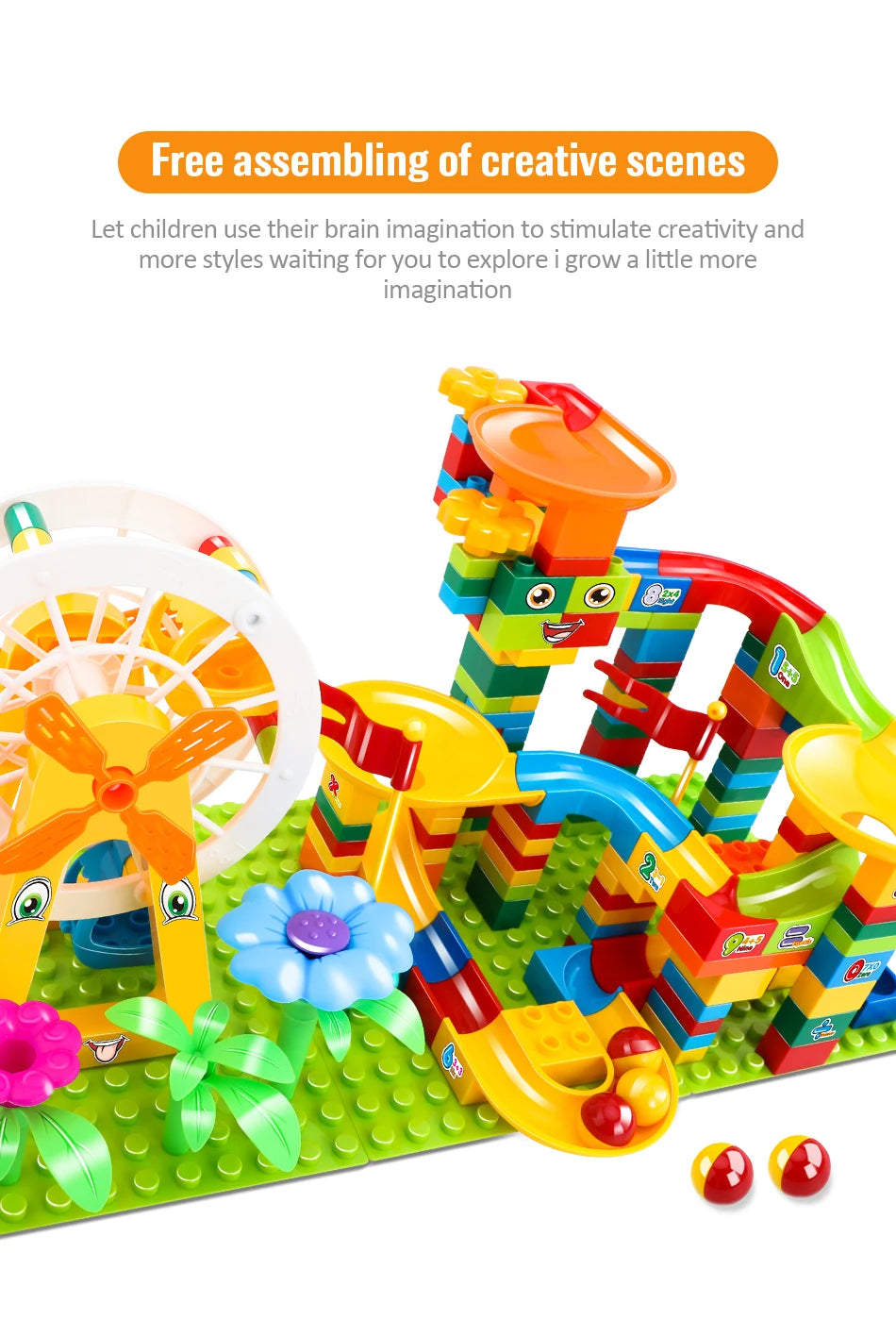 Marble Run - Kugelbahn Bau-Set für Kinder - mit LED & Riesenrad