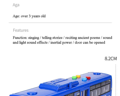Hohe Qualität Simulation Bus Große Größe Drop-beständig Licht Musik Trägheit Bus Modell Zurückziehen Auto Pädagogisches Spielzeug Geschenke