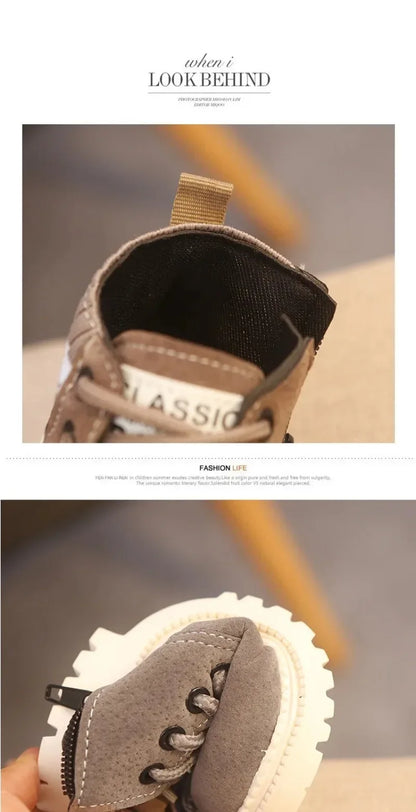 2-Stil Innenmaterial Plüsch Kinder Winterstiefel Baumwollstoff Frühling Herbst Kinderschuhe Baby Kleinkind Jungen Mädchen Stiefel