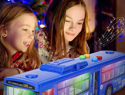 Hohe Qualität Simulation Bus Große Größe Drop-beständig Licht Musik Trägheit Bus Modell Zurückziehen Auto Pädagogisches Spielzeug Geschenke